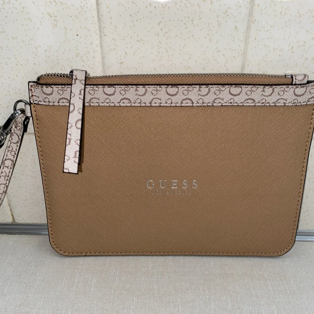 Guess‎ Tan Wristlet Bag